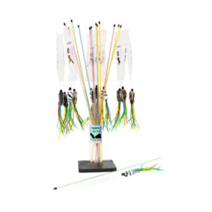 feather cat toy wands in display holder